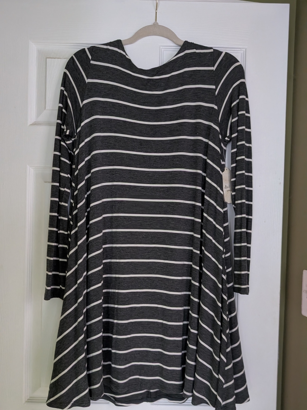 Altar'd State Gray & White Striped Dress